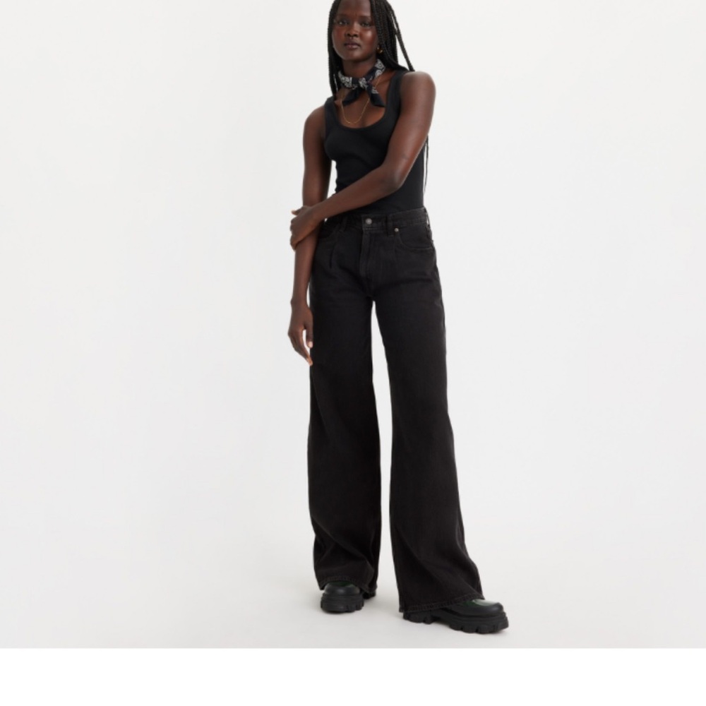 Levi’s Black Baggy Dad Wide-Leg Jeans